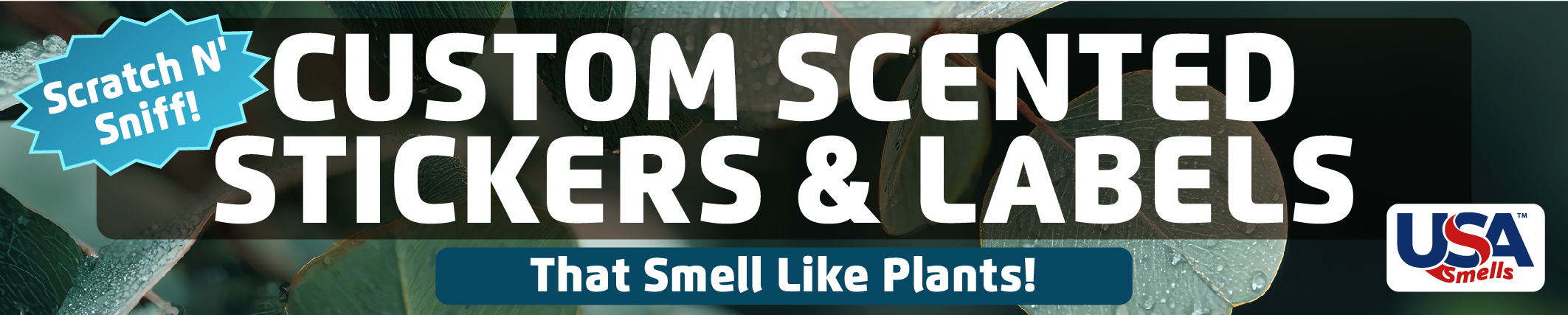 buy custom scratch n' sniff sticker labels that smell like plants